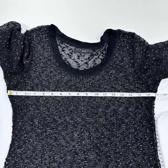 Sanctuary black and gold sheer long sleeve top L - Picture 10 of 10